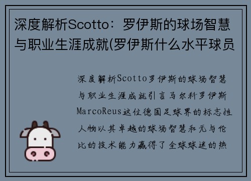 深度解析Scotto：罗伊斯的球场智慧与职业生涯成就(罗伊斯什么水平球员)